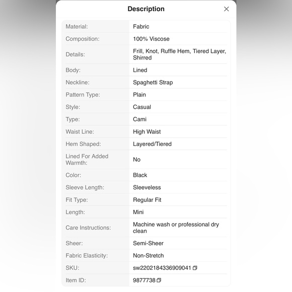 EUC Size XL SHEIN Babydoll Black Dress - Picture 4 of 6